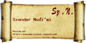 Szender Noémi névjegykártya